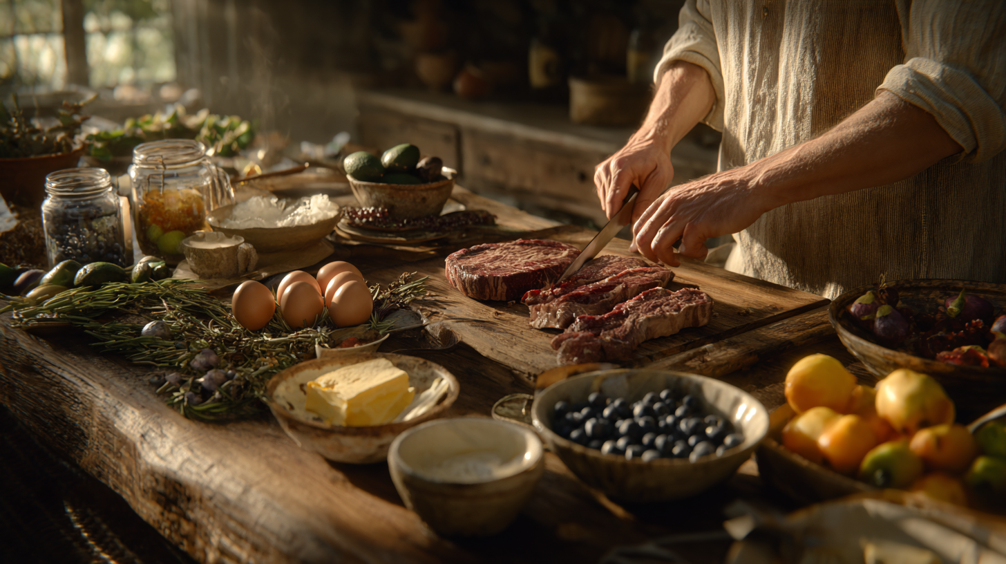 Eggs, Steak, Fruit, Honey